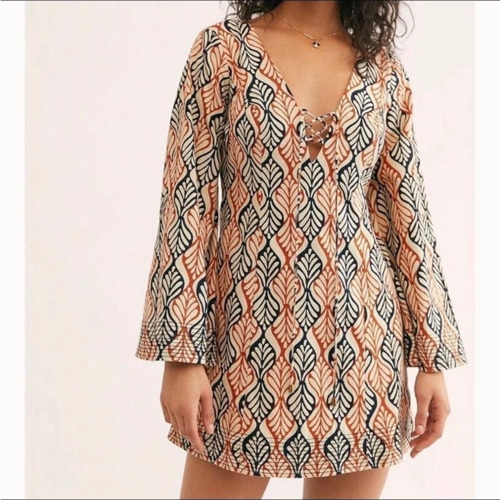 Retro Free People Dress with Bell Sleeves